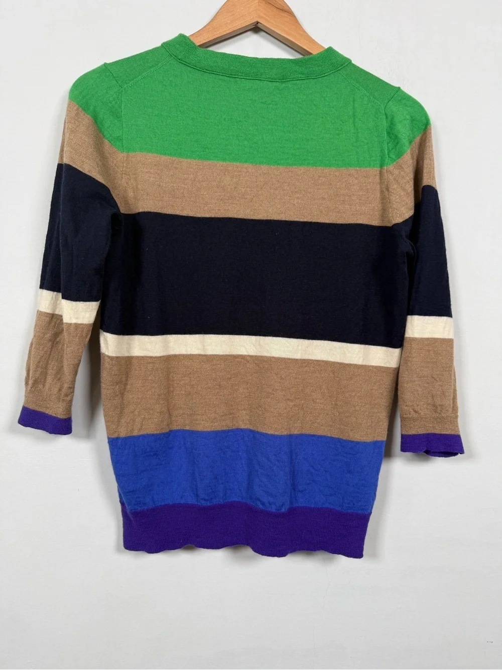 J. Crew Striped Merino Wool Crewneck Sweater, Size L